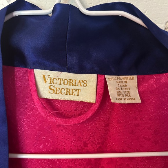 Vintage Victoria's Secret Gold Label Pink Purple Dressing Robe One Size‎ - Picture 5 of 6